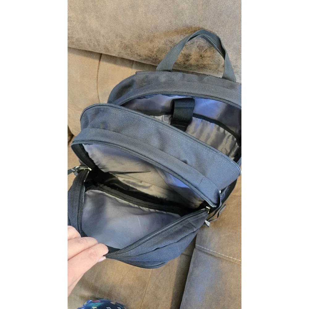 JanSport Black Backpack Multi Pocket Laptop School Bookbag EUC Travel Tactical